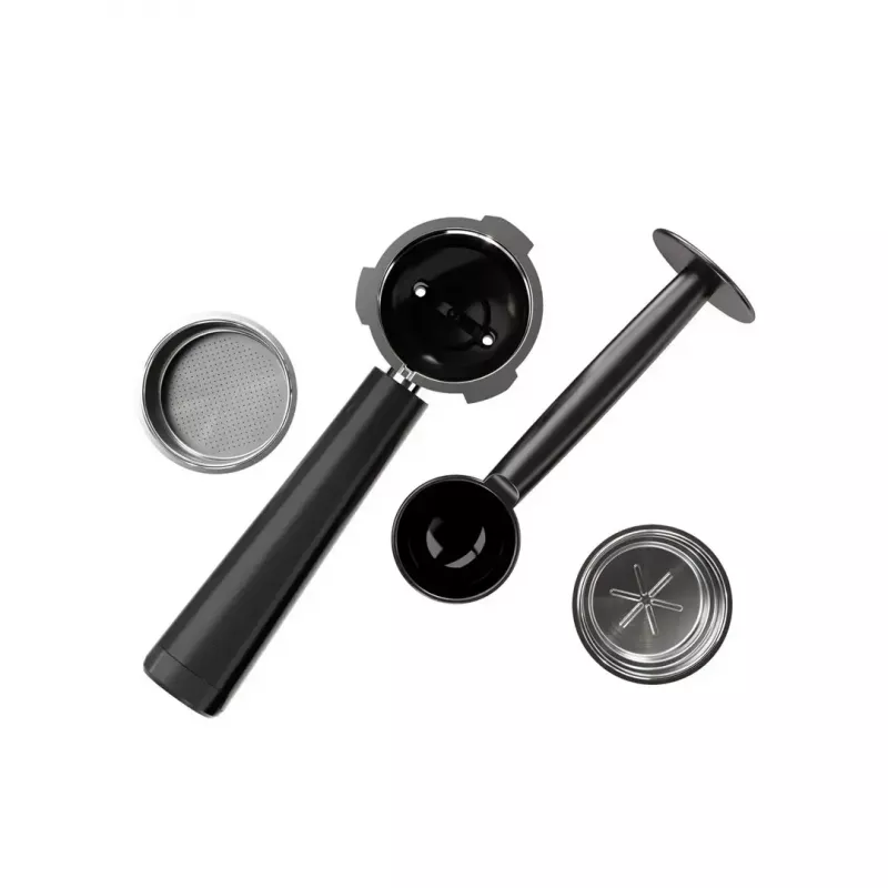 Cafetera espresso AEG EC6-1-6BST, manual, de sobremesa, depósito de agua 1,0 l, 15 bar, espumador de leche, 1450 W, control táctil, negro