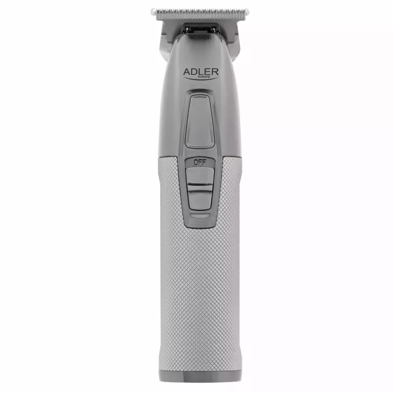 Recortadora de barba Adler AD 2836S, batería de litio inalámbrica, 0,9–6 mm, 4 niveles de longitud, cuchillas de acero inoxidable, plateada