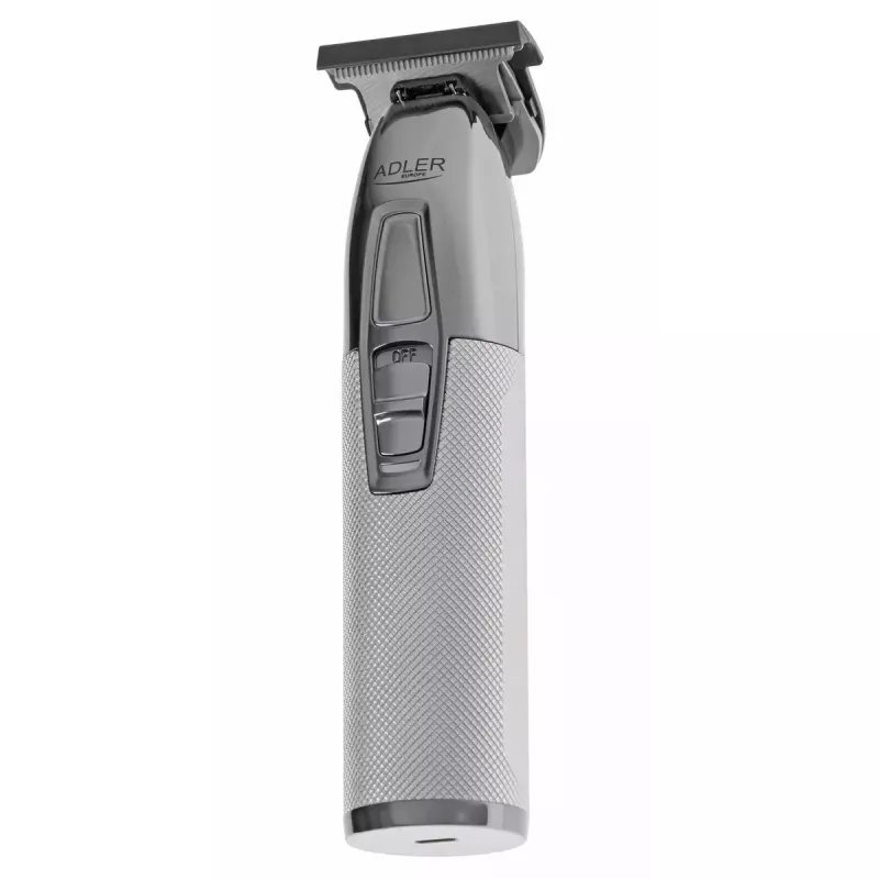Recortadora de barba Adler AD 2836S, batería de litio inalámbrica, 0,9–6 mm, 4 niveles de longitud, cuchillas de acero inoxidable, plateada