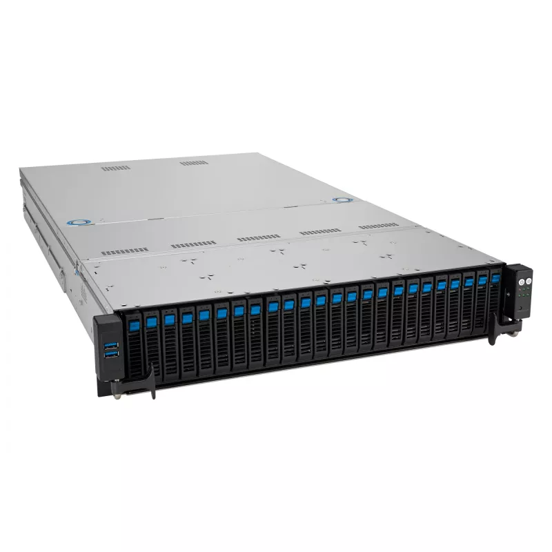 ASUS RS521A-E12-RS24U Socket SP5 rack (2U) negro, plateado
