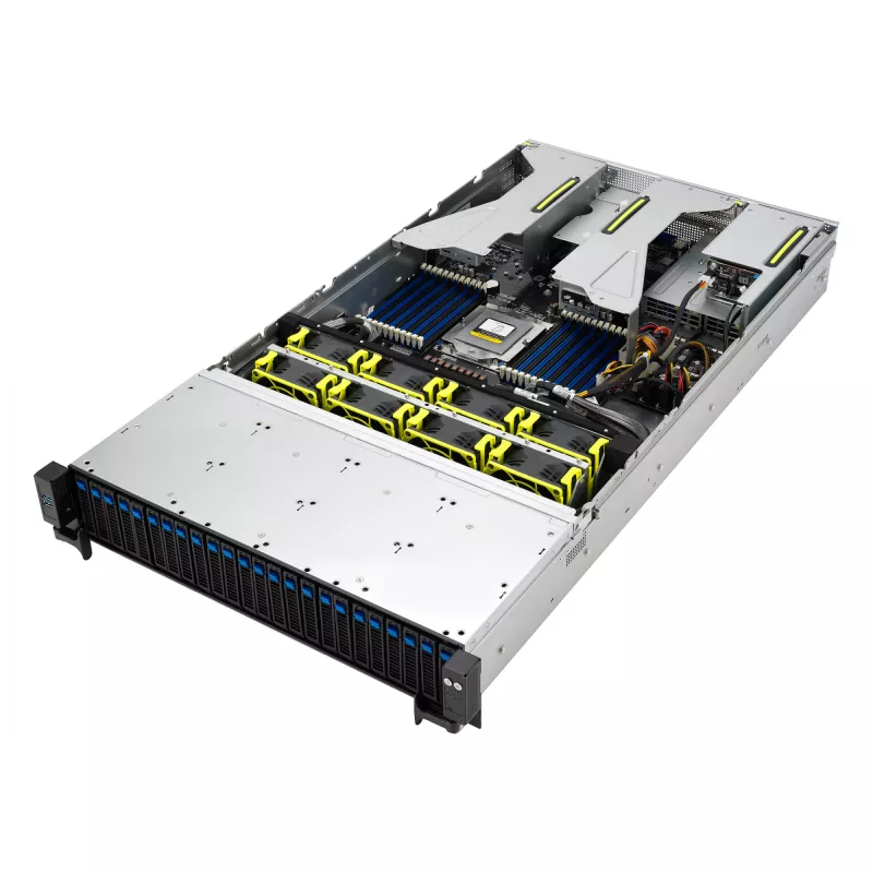 ASUS RS521A-E12-RS24U Socket SP5 rack (2U) negro, plateado