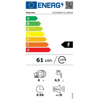 Lavavajillas de sobremesa Electrolux ESF2400OW 6 cubiertos