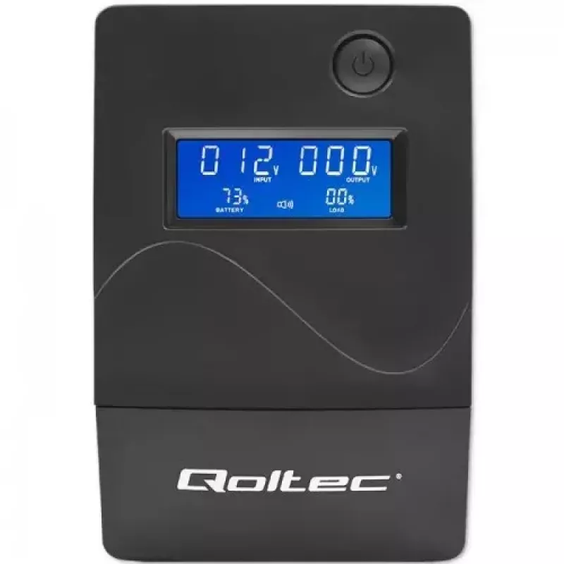 Qoltec Monolith 53979 SAI (UPS), line-interactive, 850 VA / 480 W, 2 tomas Schuko, LCD, USB, RJ45