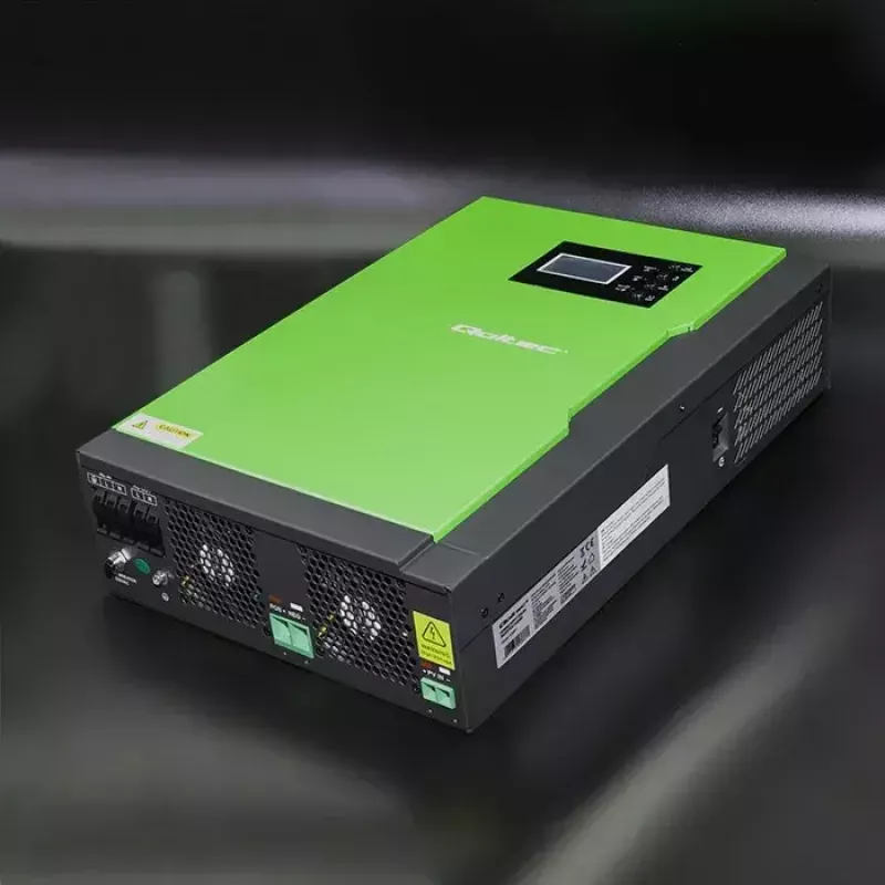 Qoltec 53886 inversor solar híbrido aislado de red (off-grid), 3,5 kW, 100 A MPPT, 24 V, onda senoidal pura