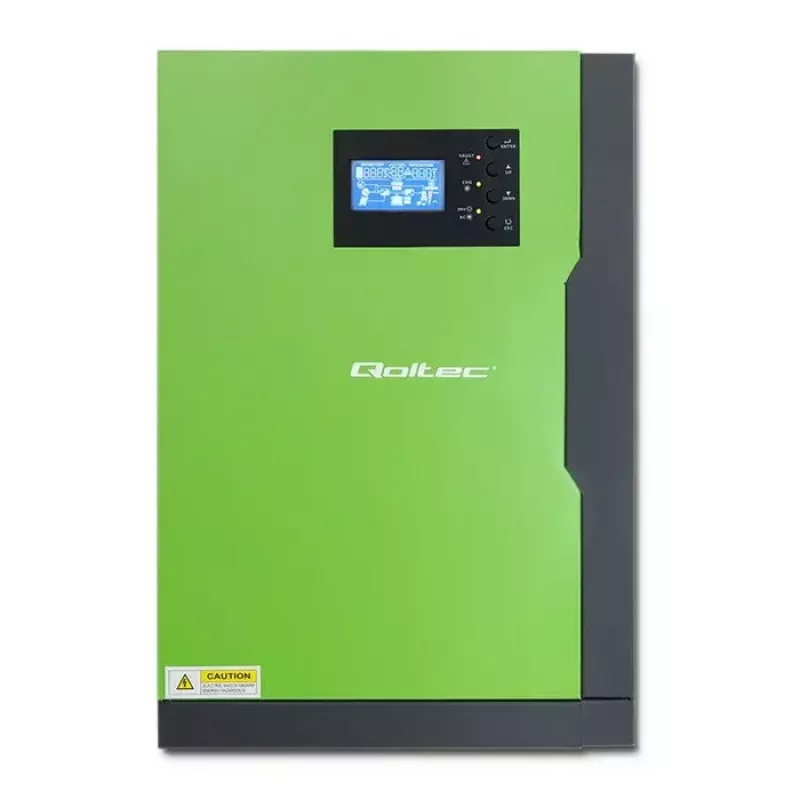 Qoltec 53886 inversor solar híbrido aislado de red (off-grid), 3,5 kW, 100 A MPPT, 24 V, onda senoidal pura