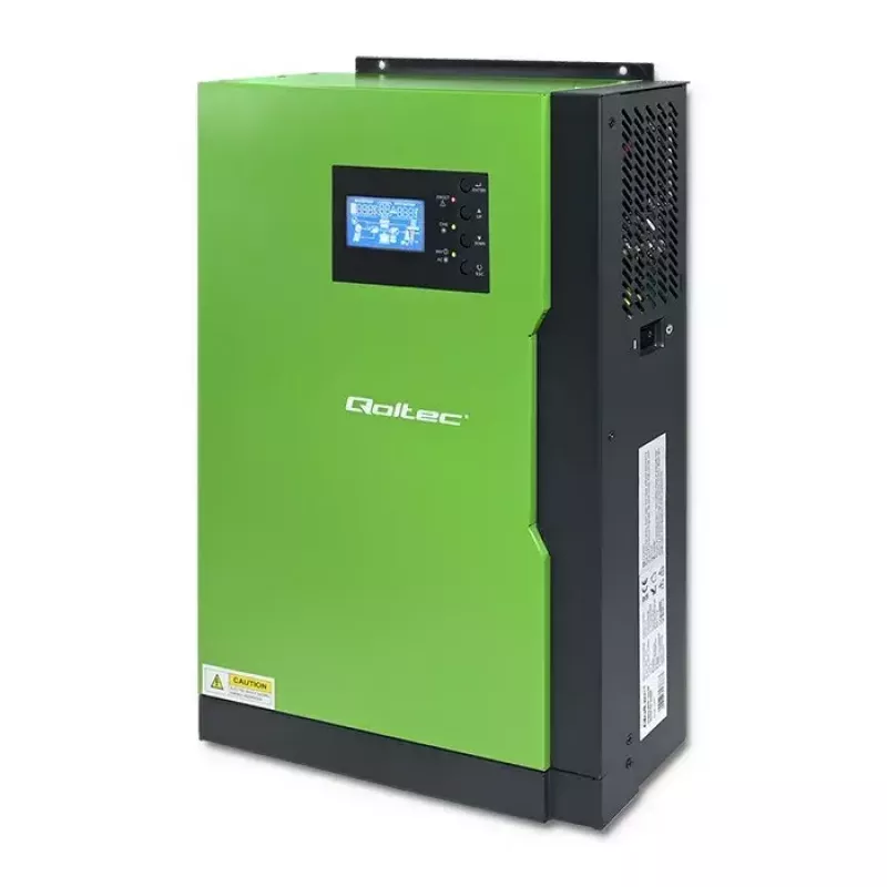 Qoltec 53886 inversor solar híbrido aislado de red (off-grid), 3,5 kW, 100 A MPPT, 24 V, onda senoidal pura