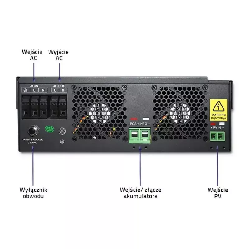 Qoltec 53886 inversor solar híbrido aislado de red (off-grid), 3,5 kW, 100 A MPPT, 24 V, onda senoidal pura