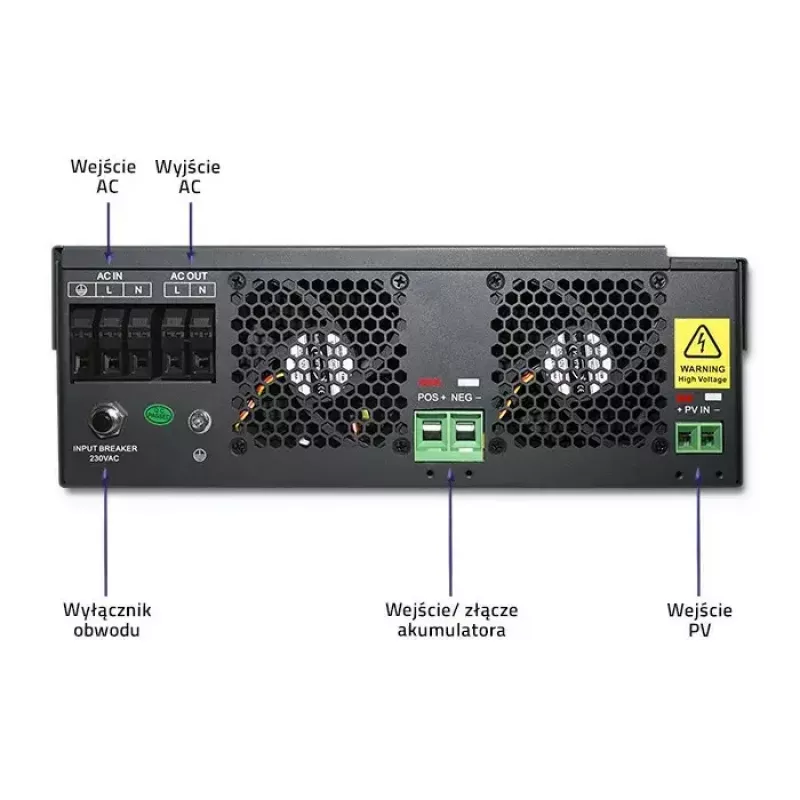 Qoltec 53886 inversor solar híbrido aislado de red (off-grid), 3,5 kW, 100 A MPPT, 24 V, onda senoidal pura