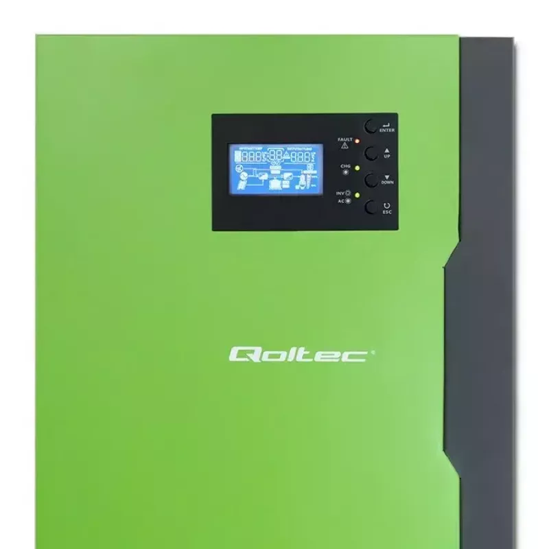 Qoltec 53886 inversor solar híbrido aislado de red (off-grid), 3,5 kW, 100 A MPPT, 24 V, onda senoidal pura