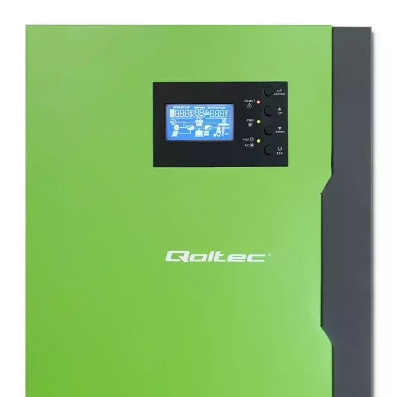 Qoltec 53886 inversor solar híbrido aislado de red (off-grid), 3,5 kW, 100 A MPPT, 24 V, onda senoidal pura