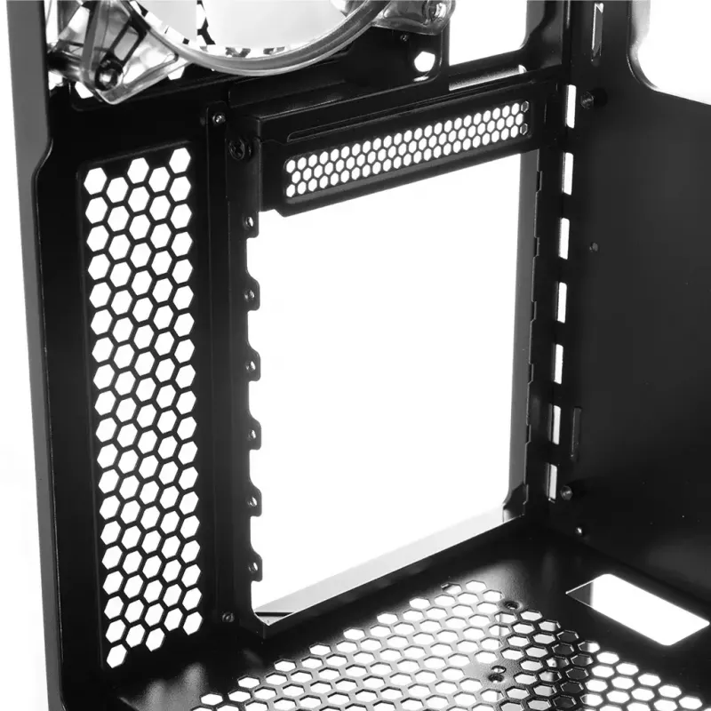 Caja de PC MODECOM AMIRANI ARGB Midi Tower, negra, cristal templado, 2x200mm frontales + 1x120mm trasero, USB-A 2x, USB-C 1x, compatible ATX/ITX, GPU hasta 35 cm