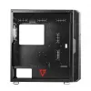 Caja de PC MODECOM AMIRANI ARGB Midi Tower, negra, cristal templado, 2x200mm frontales + 1x120mm trasero, USB-A 2x, USB-C 1x, compatible ATX/ITX, GPU hasta 35 cm
