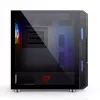 Caja de PC MODECOM AMIRANI ARGB Midi Tower, negra, cristal templado, 2x200mm frontales + 1x120mm trasero, USB-A 2x, USB-C 1x, compatible ATX/ITX, GPU hasta 35 cm
