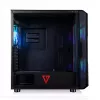 Caja de PC MODECOM AMIRANI ARGB Midi Tower, negra, cristal templado, 2x200mm frontales + 1x120mm trasero, USB-A 2x, USB-C 1x, compatible ATX/ITX, GPU hasta 35 cm