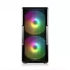 Caja de PC MODECOM AMIRANI ARGB Midi Tower, negra, cristal templado, 2x200mm frontales + 1x120mm trasero, USB-A 2x, USB-C 1x, compatible ATX/ITX, GPU hasta 35 cm