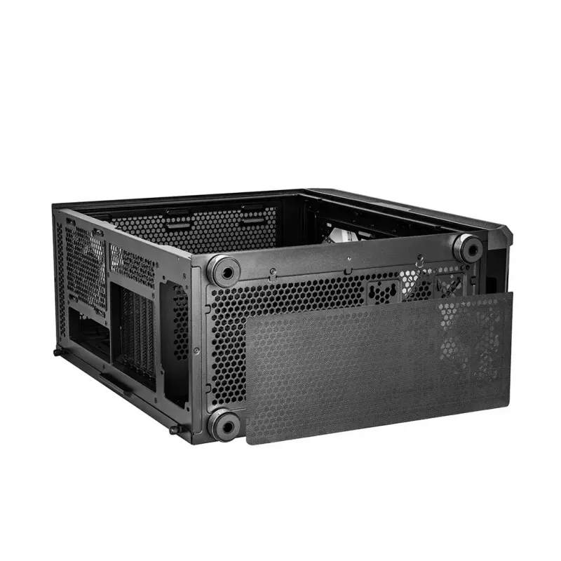 Caja de PC MODECOM AMIRANI ARGB Midi Tower, negra, cristal templado, 2x200mm frontales + 1x120mm trasero, USB-A 2x, USB-C 1x, compatible ATX/ITX, GPU hasta 35 cm