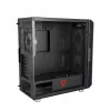 Caja de PC MODECOM AMIRANI ARGB Midi Tower, negra, cristal templado, 2x200mm frontales + 1x120mm trasero, USB-A 2x, USB-C 1x, compatible ATX/ITX, GPU hasta 35 cm