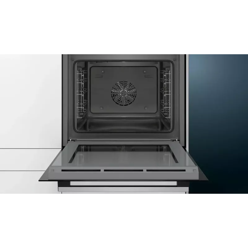 Horno eléctrico empotrable Siemens iQ500 HR538ABS1, 71 L, negro, acero inoxidable, pantalla LCD