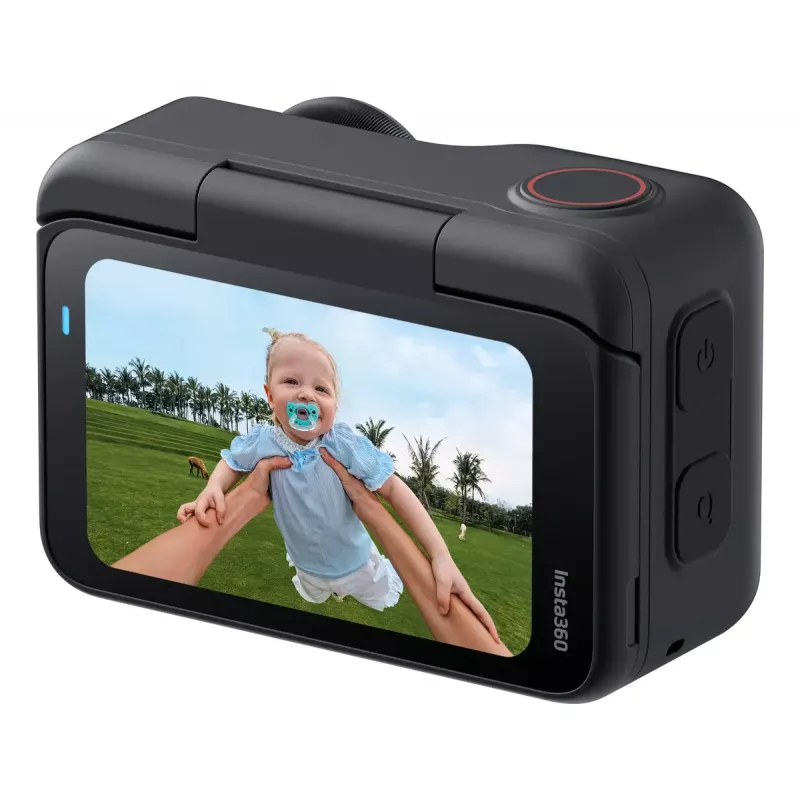 Insta360 GO Ultra Standard Bundle cámara de acción, 4K Ultra HD 3840x2880, sensor de 1/1,28 pulgadas, 240 fps, Wi-Fi, Bluetooth 5.4, pantalla táctil abatible de 2,5 pulgadas, MicroSD, 52,9 g, negra