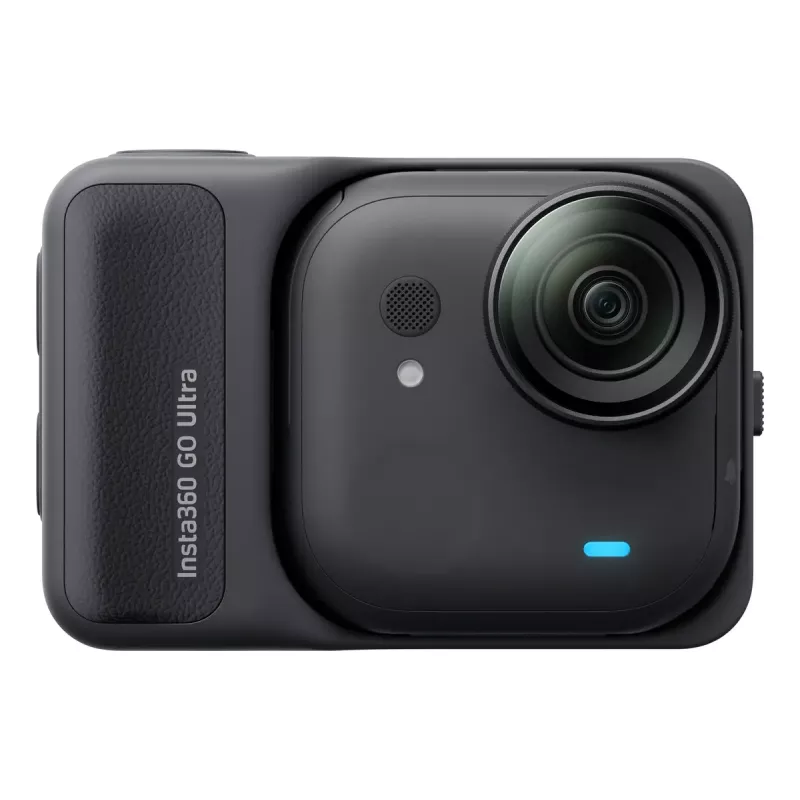 Insta360 GO Ultra Standard Bundle cámara de acción, 4K Ultra HD 3840x2880, sensor de 1/1,28 pulgadas, 240 fps, Wi-Fi, Bluetooth 5.4, pantalla táctil abatible de 2,5 pulgadas, MicroSD, 52,9 g, negra