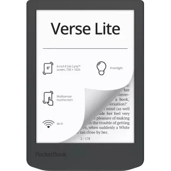 Lector de libros electrónicos PocketBook Verse Lite 6 pulgadas E Ink Carta, 8 GB, Wi‑Fi, Gris