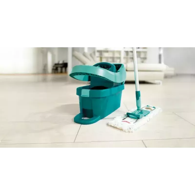 Leifheit 55045 Wet Microfiber – fregona plana con funda de microfibra para la limpieza del suelo