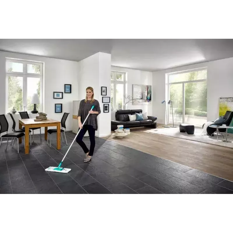 Leifheit 55045 Wet Microfiber – fregona plana con funda de microfibra para la limpieza del suelo