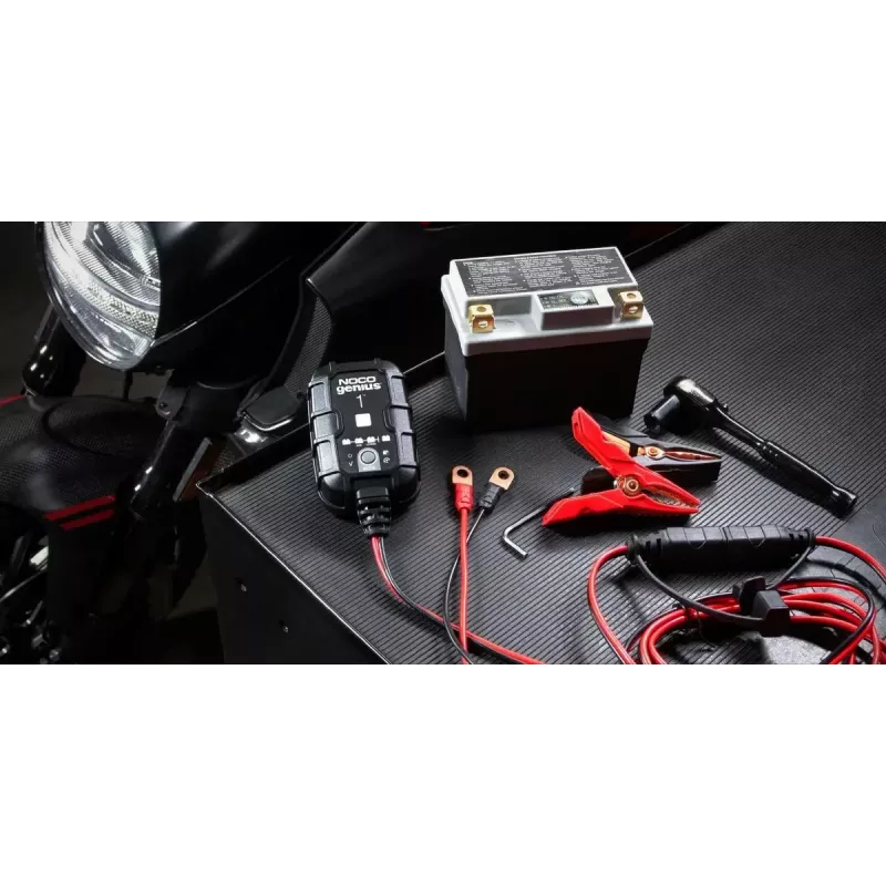 Cargador de baterías NOCO GENIUS1EU 1A cargador inteligente para baterías de plomo-ácido y litio de 12V, diseño compacto
