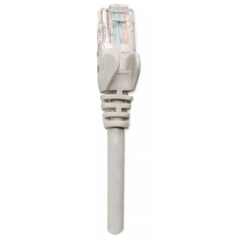 Intellinet 319768 Cat5e U/UTP cable de conexión (patch), 3 m, RJ45-RJ45, CCA, PVC, contactos chapados en oro, snagless, gris