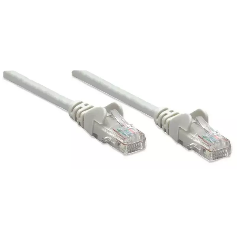 Intellinet 319768 Cat5e U/UTP cable de conexión (patch), 3 m, RJ45-RJ45, CCA, PVC, contactos chapados en oro, snagless, gris