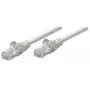 Intellinet 319768 Cat5e U/UTP cable de conexión (patch), 3 m, RJ45-RJ45, CCA, PVC, contactos chapados en oro, snagless, gris