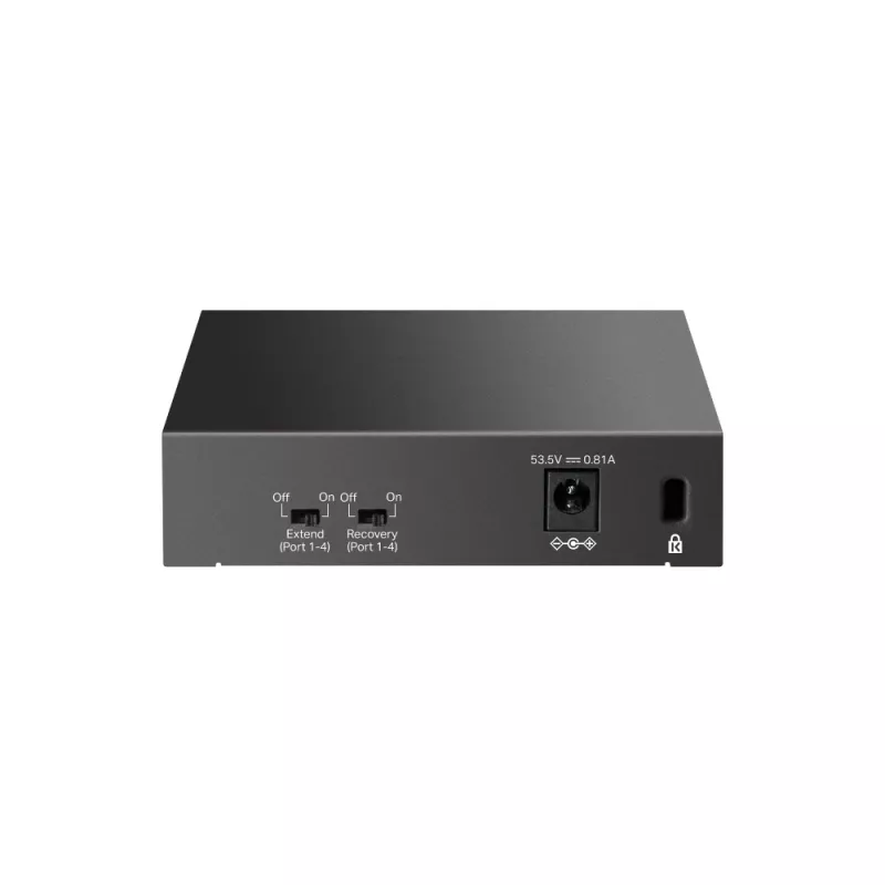 Switch no gestionado TP-LINK LS105P, 5 puertos Fast Ethernet (10/100), 4 puertos PoE, capacidad de conmutación 1 Gbit/s, sin ventilador, negro