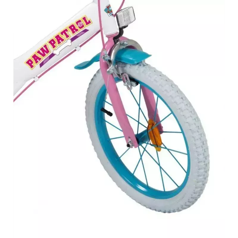 Bicicleta infantil Toimsa 16 inch Modelo 1681 — cuadro de acero, ruedas de 16 inch con aire, frenos de llanta delantero y trasero, con ruedines y cesta (PAW Patrol)