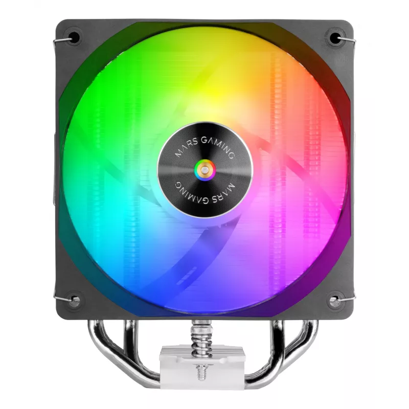 Ventilador de aire TACENS Mars Gaming MCPU-X4ARGB — ventilador ARGB de 120 mm, 4 heatpipes, TDP 220 W, PWM, soporte LGA1200