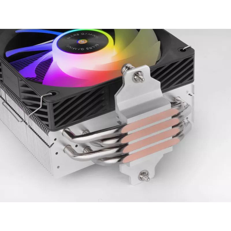 Ventilador de aire TACENS Mars Gaming MCPU-X4ARGB — ventilador ARGB de 120 mm, 4 heatpipes, TDP 220 W, PWM, soporte LGA1200