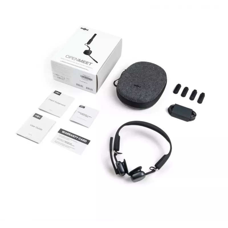 SHOKZ OpenMeet Auriculares inalámbricos Bluetooth de conducción ósea para videoconferencia