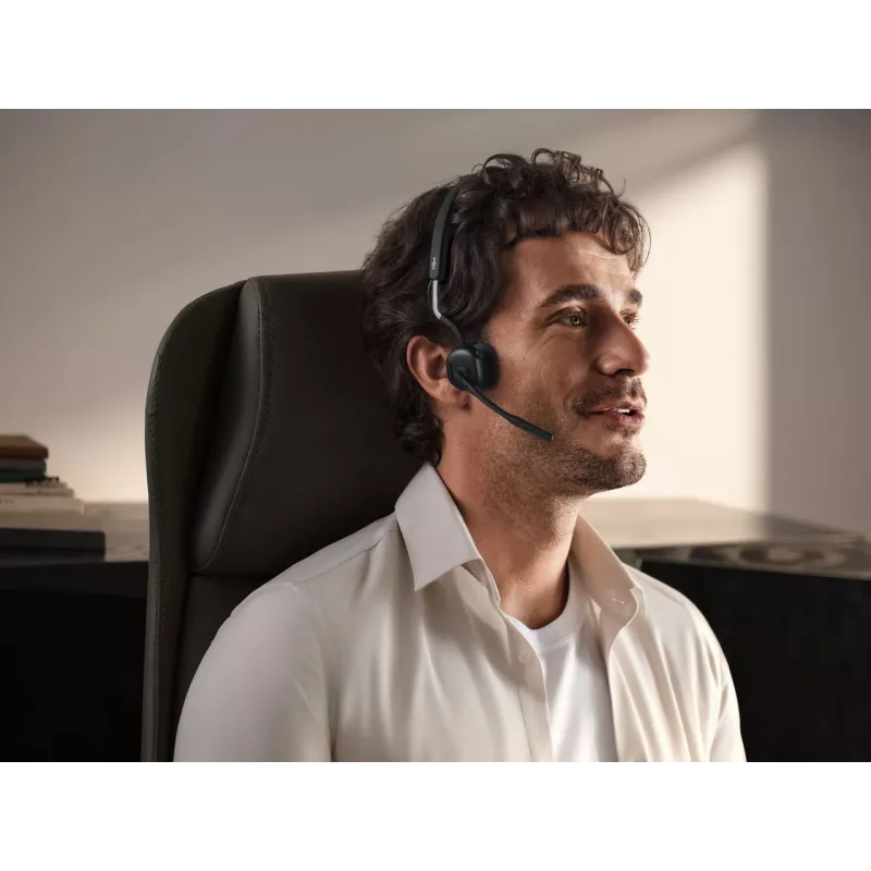 SHOKZ OpenMeet UC Auriculares inalámbricos Bluetooth de conducción ósea para videoconferencia con adaptador USB-A