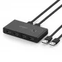 Switch box USB 2.0 Ugreen 30767 de 4 puertos con cables USB de 1,5 m, negro