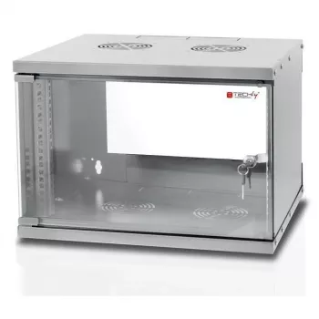 Techly Armario de pared Rack 19 6U prof. 450 Gris Montado