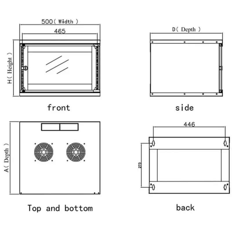 Techly Armario de pared Rack 19 6U prof. 450 Gris Montado
