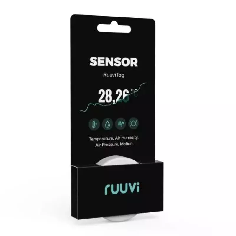 Sensor inalámbrico Ruuvi RT4in1 temperatura humedad presión movimiento