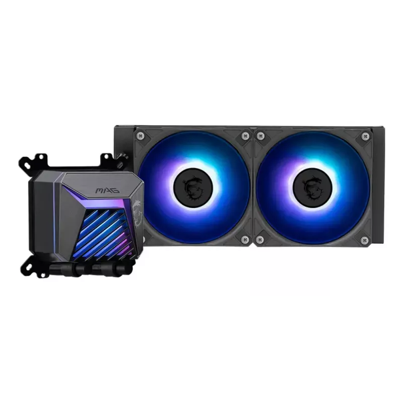 Refrigeración líquida todo en uno MSI MAG Coreliquid A15 240 — radiador de 240 mm, 2 ventiladores de 120 mm, LGA1700/AM4/AM5, negro
