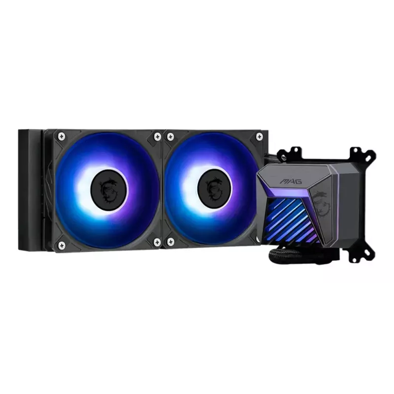 Refrigeración líquida todo en uno MSI MAG Coreliquid A15 240 — radiador de 240 mm, 2 ventiladores de 120 mm, LGA1700/AM4/AM5, negro