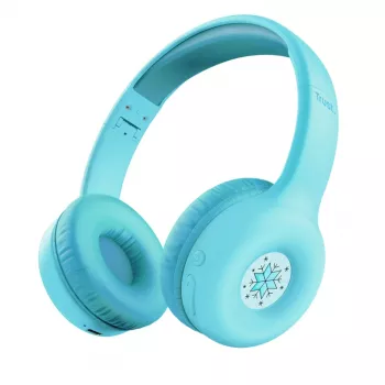 Auriculares TRUST Nouna binaurales Bluetooth/USB-C con cable e inalámbricos, plegables, para niños, azul, drivers de 4 cm