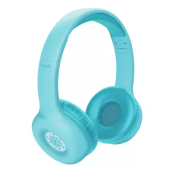 Auriculares TRUST Nouna binaurales Bluetooth/USB-C con cable e inalámbricos, plegables, para niños, azul, drivers de 4 cm