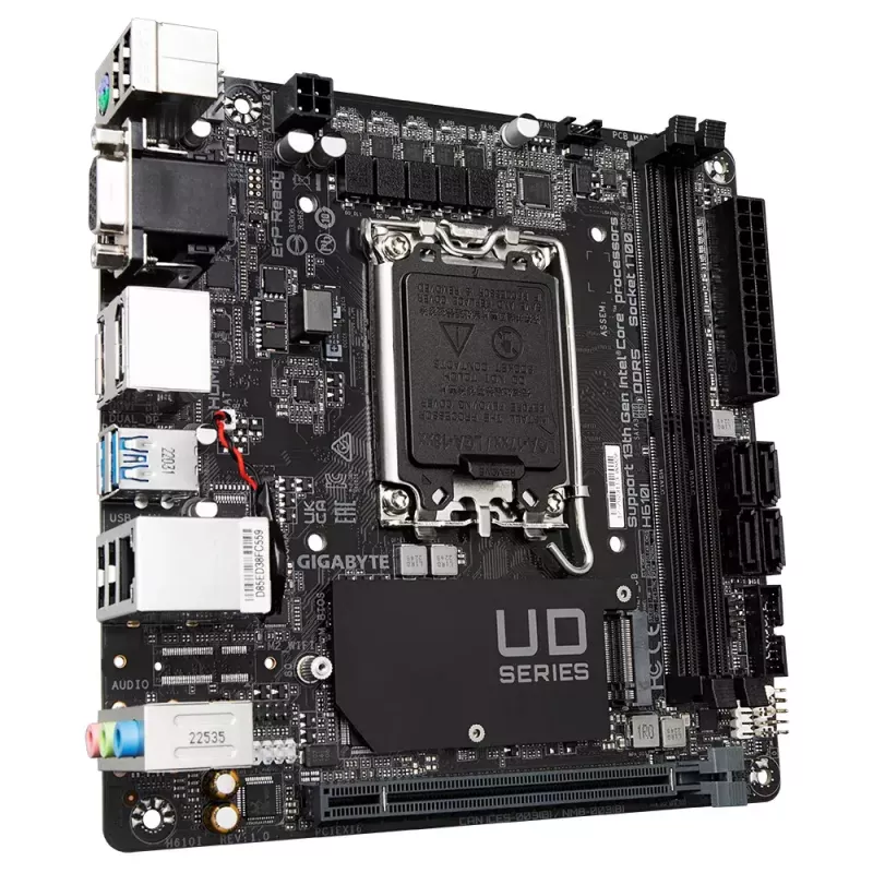 Placa base GIGABYTE H610I, Intel H610, LGA 1700, Mini-ITX