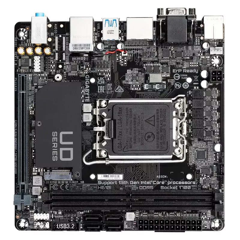Placa base GIGABYTE H610I, Intel H610, LGA 1700, Mini-ITX