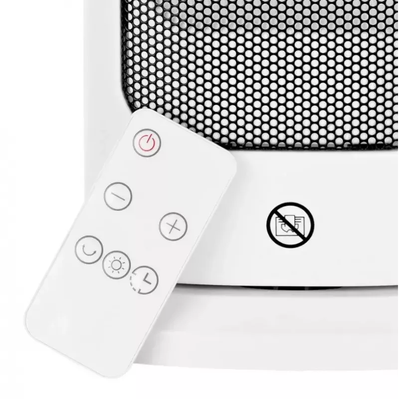 Calefactor cerámico eléctrico NOVEEN PTC2000 — 2000 W, termostato regulable, pantalla LED, temporizador, mando a distancia, blanco