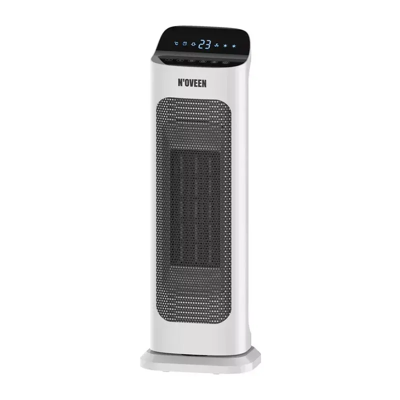 Calefactor cerámico eléctrico NOVEEN PTC2000 — 2000 W, termostato regulable, pantalla LED, temporizador, mando a distancia, blanco