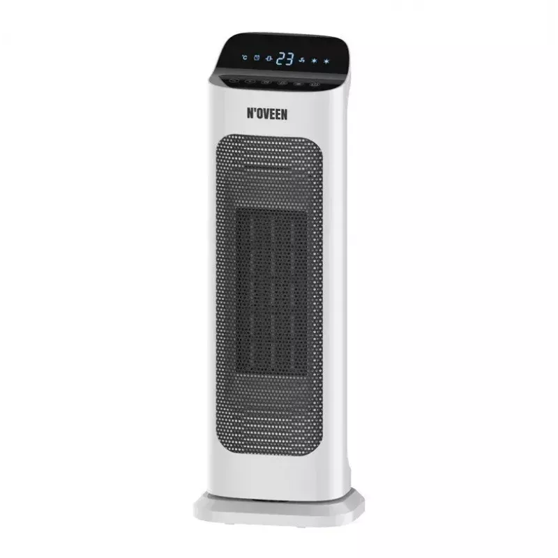 Calefactor cerámico eléctrico NOVEEN PTC2000 — 2000 W, termostato regulable, pantalla LED, temporizador, mando a distancia, blanco